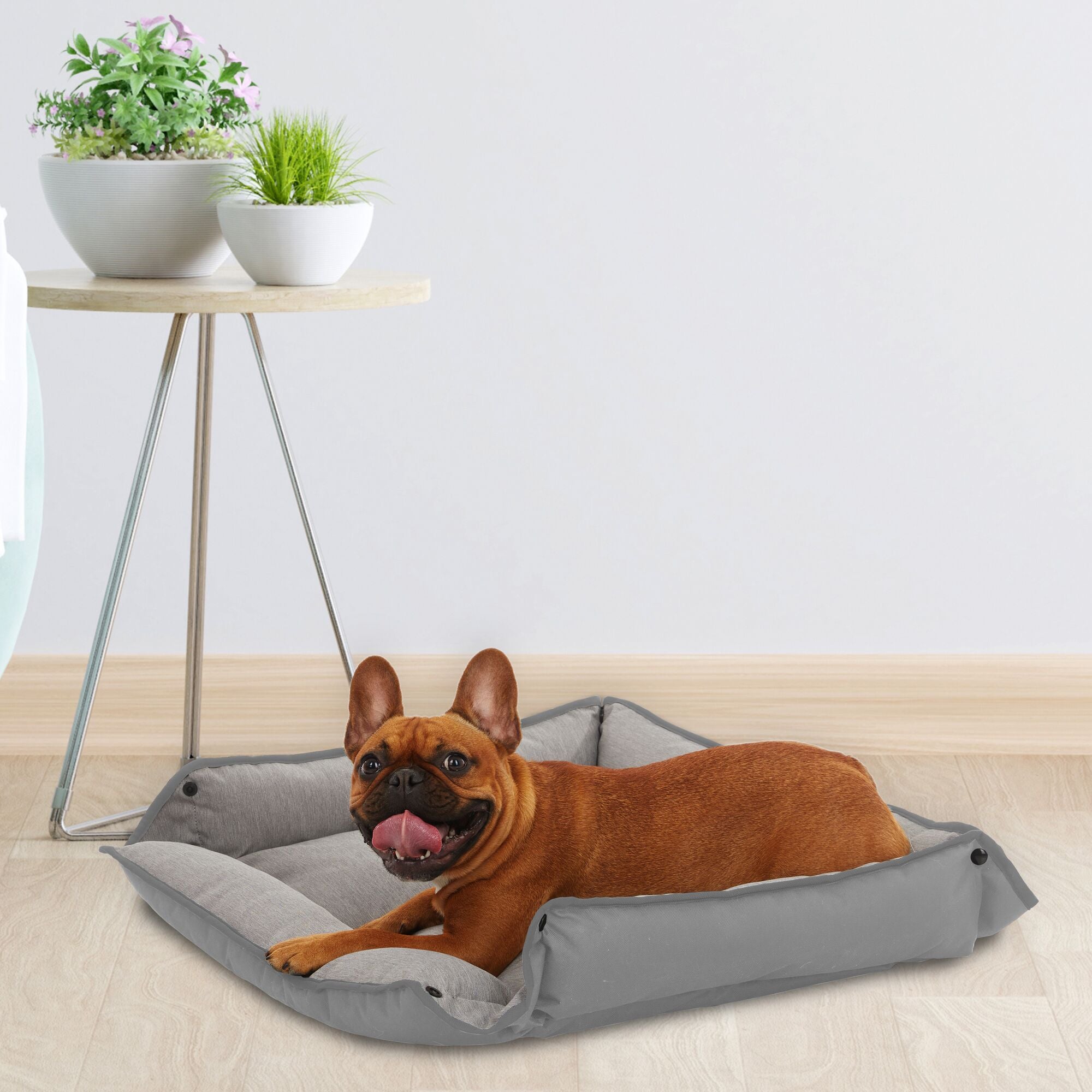 4-Way Pet Bed for Large Dogs 28x24x3 Inches - Soft Grey Orthopedic Dog Bed for Medium & Big Dogs - Perfect for Bedroom, Living Room & Kennel Use