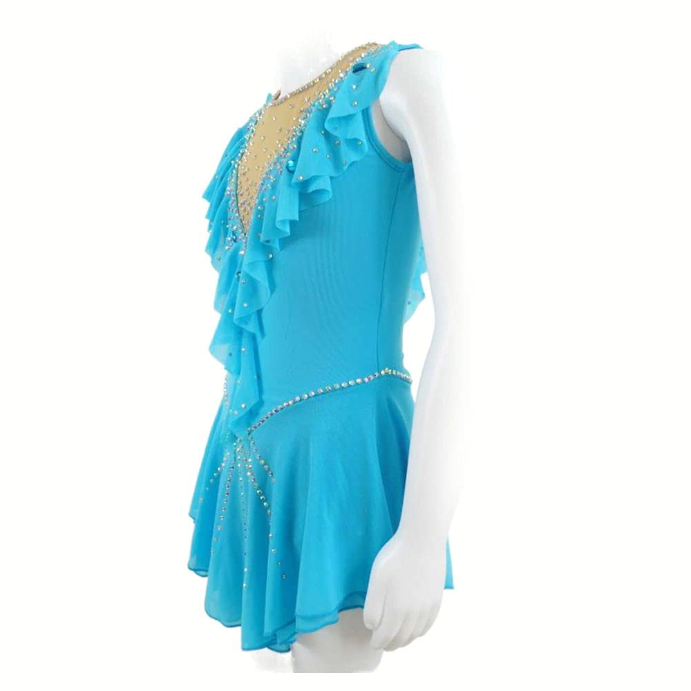 Women's Ice Skating Dress - Elegant Sky Blue Figure Skating Costume for Teens & Adults - Perfect for Competitions, Performances & Ice Dance Shows