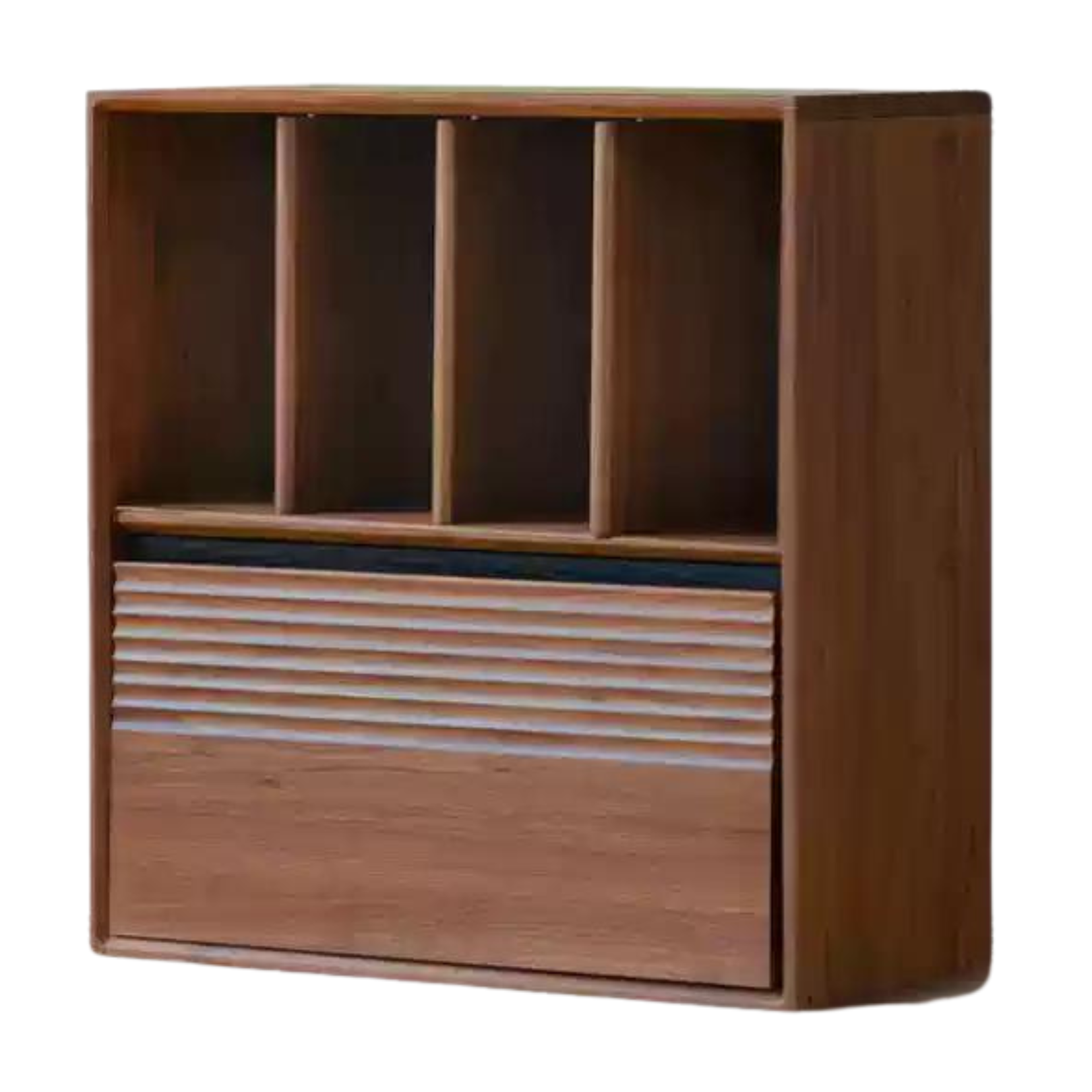Premium Solid Oak & Black Walnut Modular Bookcase - Modern Luxury Wooden Bookshelf for Home Office, Living Room, and Library Organization
