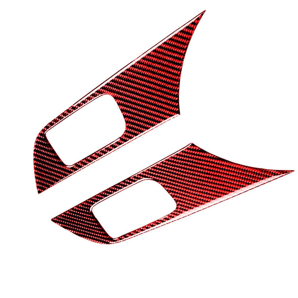 Red Carbon Fiber Door Handle Cover Trim for Mitsubishi Lancer 2008-2015 - Interior Car Accessories for Style & Protection - Perfect for Car Enthusiasts & Customization
