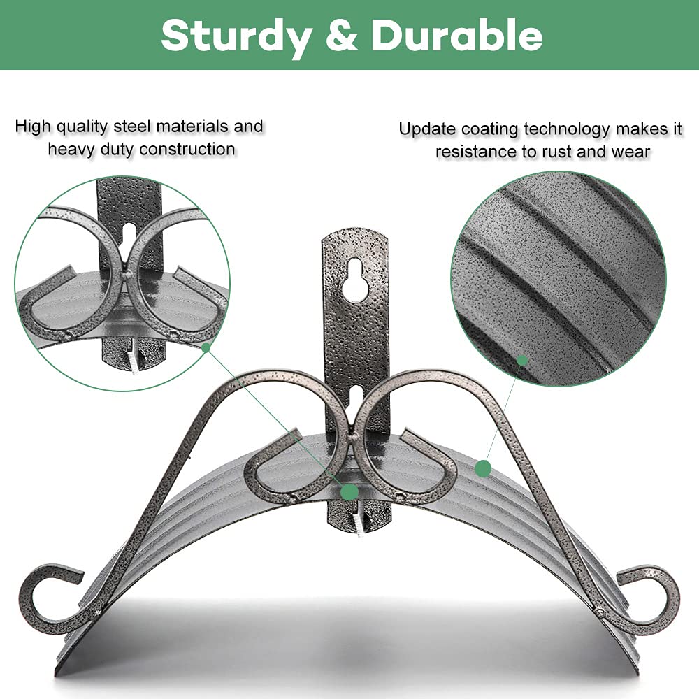 Heavy Duty Wall Mount Garden Hose Holder - Outdoor Metal Water Hose Hanger for 145ft 5/8'' Hose Storage - Perfect for Garage, Yard, and Garden Organization