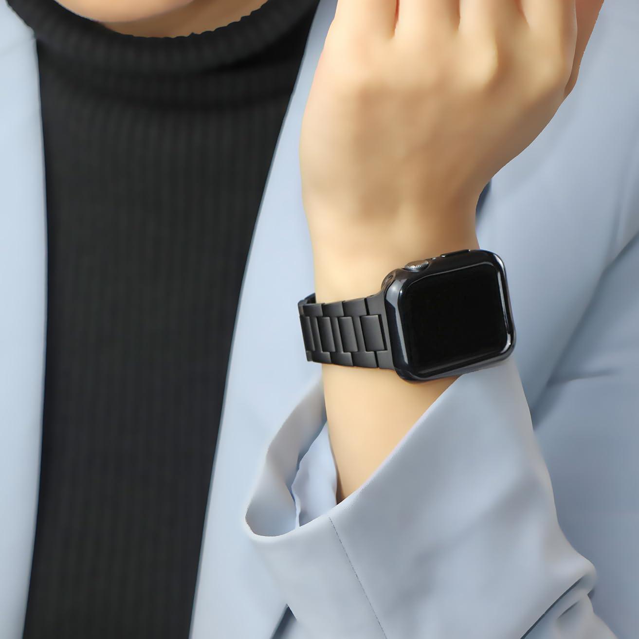 Stainless Steel Apple Watch Band Compatible with Series 9/8/7/6/5/4/3/2/1/SE/SE2 - 38mm 40mm 41mm Metal Watch Strap for Women & Men - Perfect for Business, Office and Formal Occasions