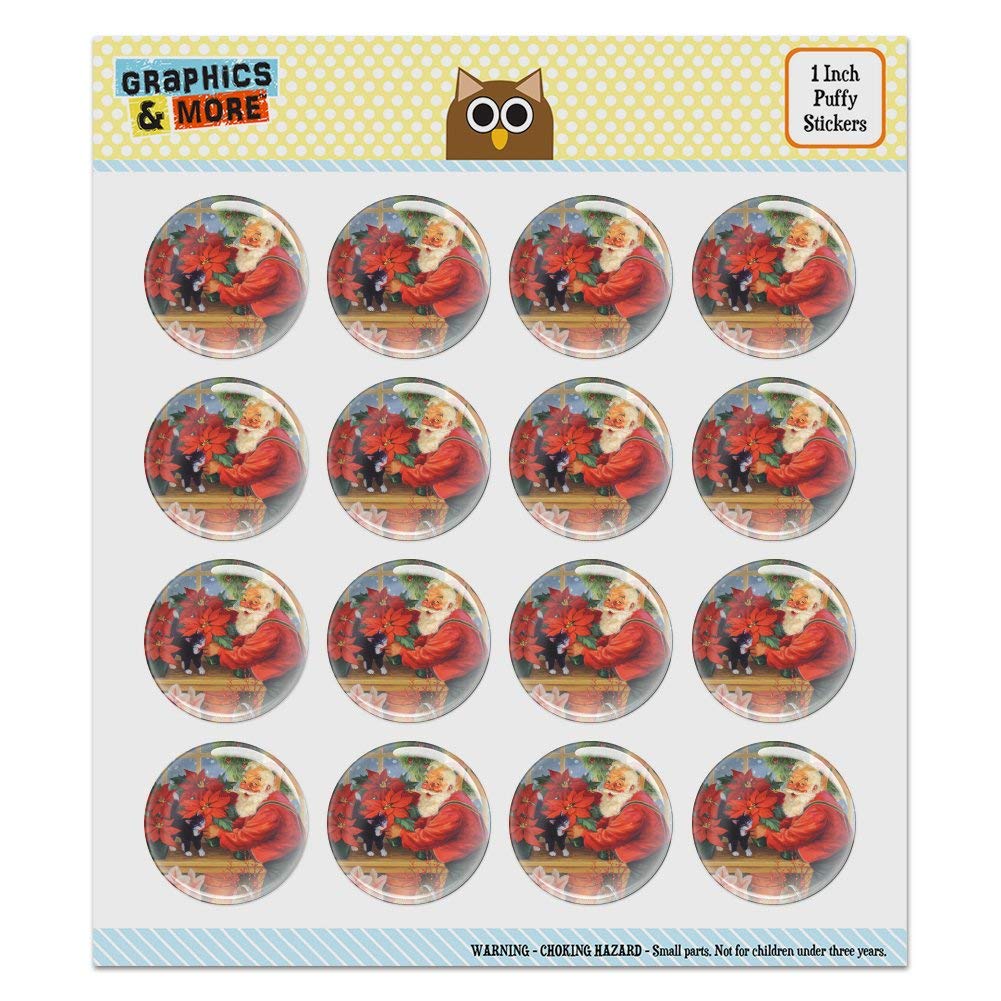 Christmas Holiday Santa in The Greenhouse Puffy Bubble Dome Stickers - Scrapbooking, Card Making, DIY Craft Supplies for Holiday Decorations & Gift Wrapping