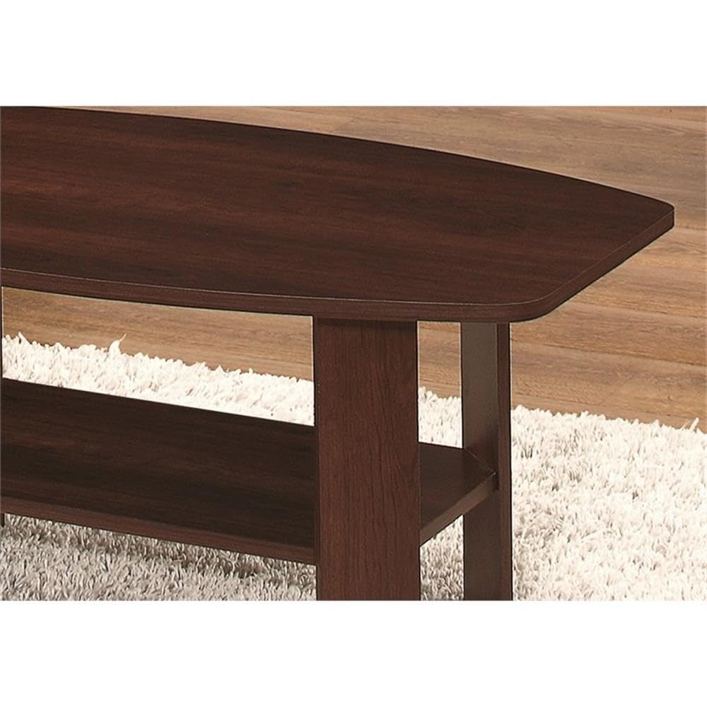 Monarch Specialties 3-Piece Cherry Wood Dining Table Set - Elegant Kitchen & Dining Room Furniture for Small Spaces