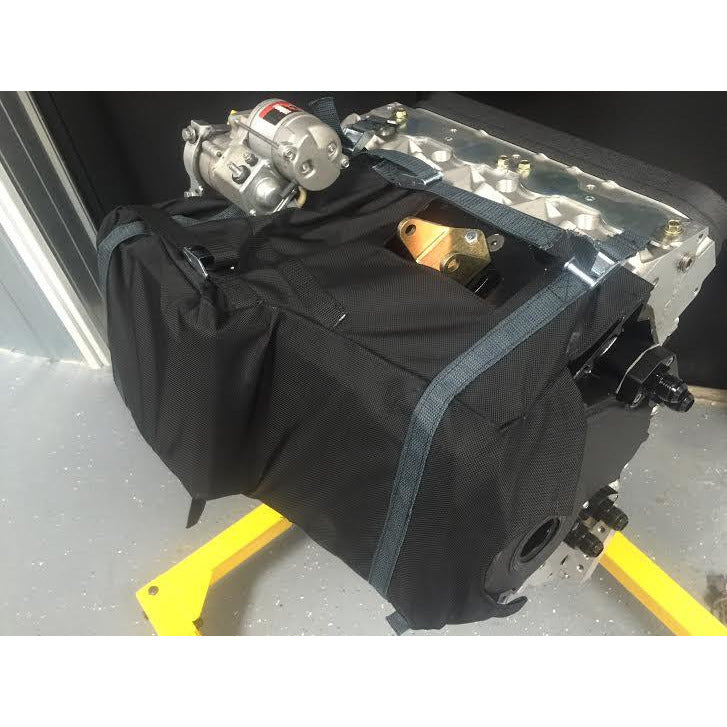 Motion Raceworks LS1 Engine Diaper - NHRA & IHRA Approved Oil Containment System for Motor Mounts (with Cutouts) | High-Performance Racing & Track Safety Protection