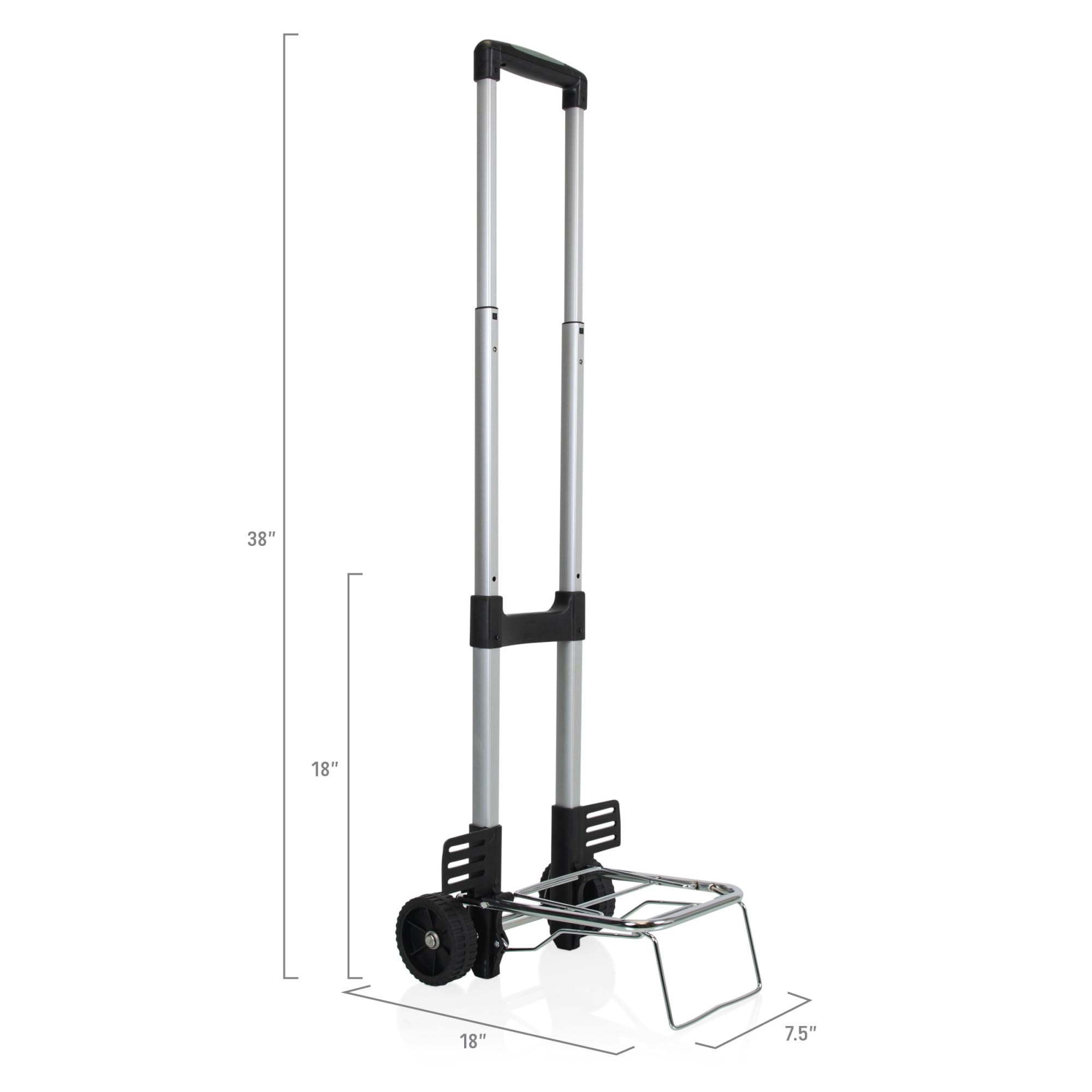 ONIVA - Picnic Time Brand Folding Trolley with Telescopic Handle | Lightweight Utility Cart for Luggage, Groceries & Moving | Compact Dolly for Travel, Shopping & Outdoor Activities (Silver)