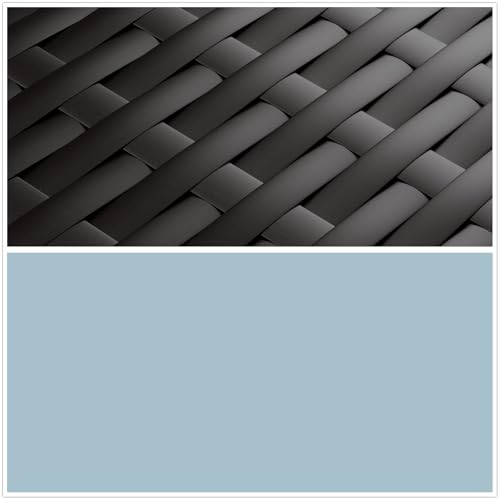 Light Blue & Black Wicker