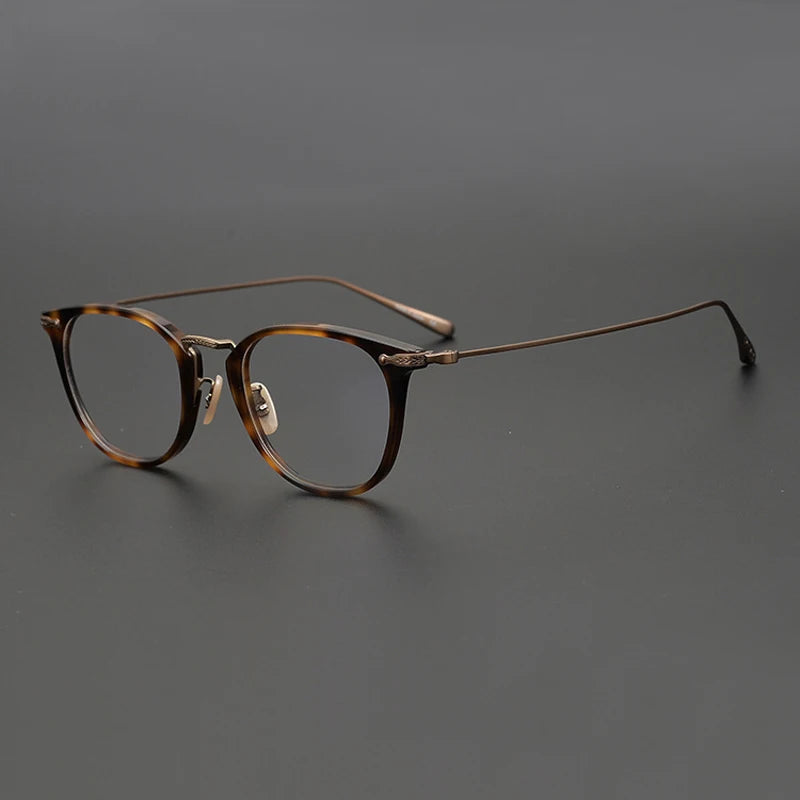 Stylish Black Unisex Full Rim Titanium Acetate Square Eyeglasses 5307 - Perfect for Work, Reading & Fashion