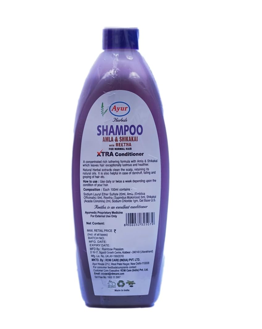 Amla & Shikakai Shampoo with Reetha - 100ml/3.38 Fl Oz - Natural Hair Care for Shine & Growth - Perfect for Daily Use & Scalp Health