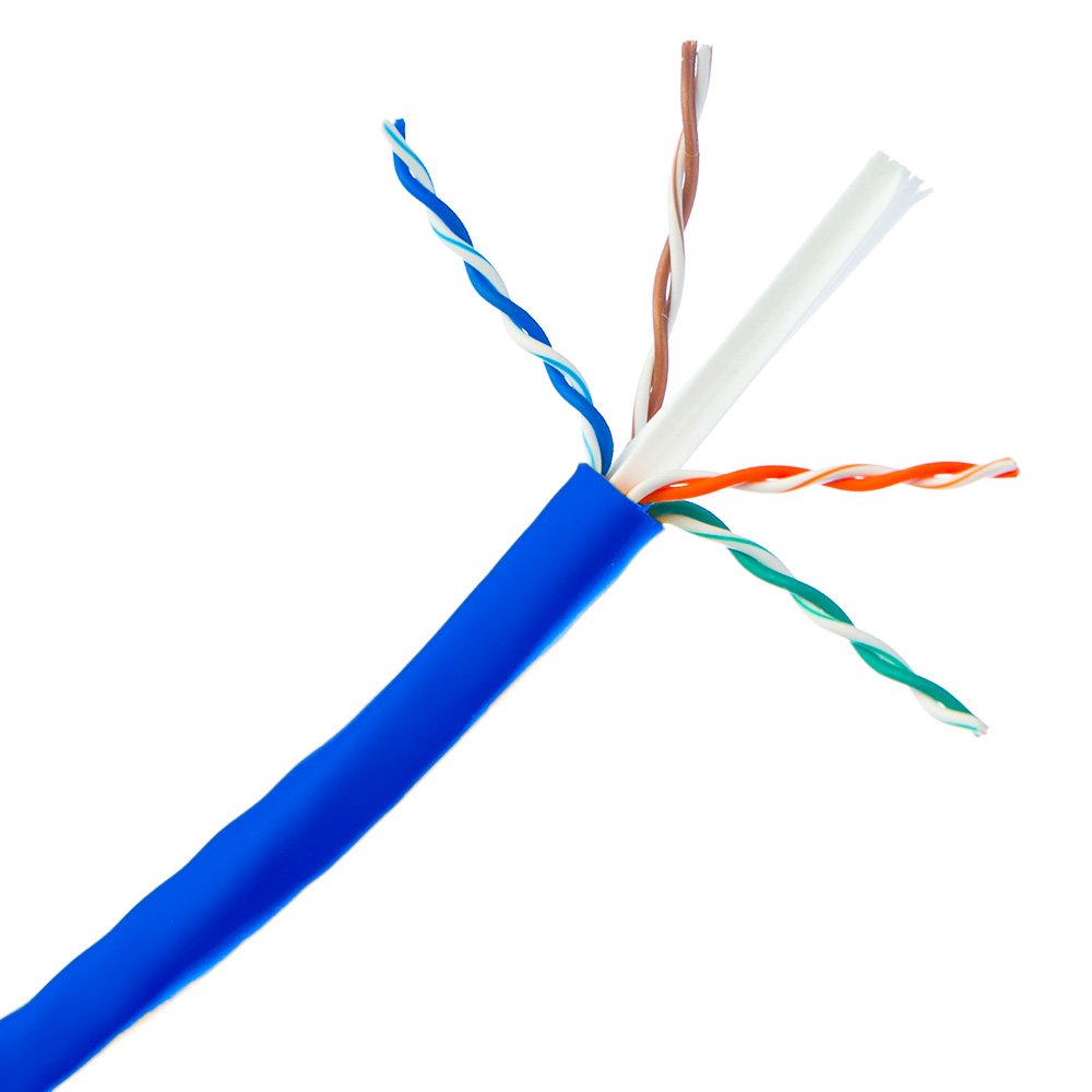 1000ft Cat6 Ethernet Cable Bulk - 24 AWG UTP Bare Copper, 350MHz, ETL Listed - Ideal for Home/Office Networking, Data Centers & Server Rooms (Blue, Pull Box Included)