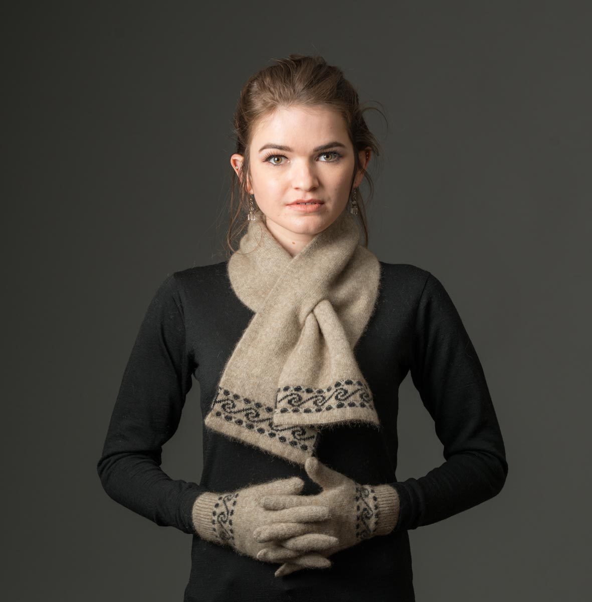 Premium Flax Beige Koru Unisex Gloves - Soft Possum Merino Wool Blend for Men & Women - NX002 - Perfect for Winter Hiking, Skiing & Outdoor Adventures