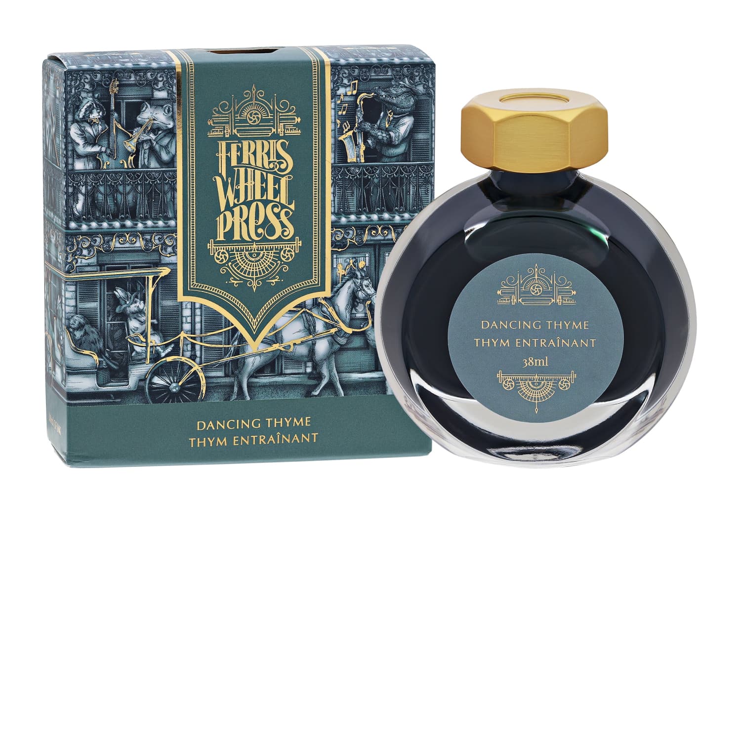 Ferris Wheel Press Dancing Thyme Fountain Pen Ink - 38mL Bottle for Calligraphy, Journaling & Artistic Writing - Premium Quality Ink for Pens