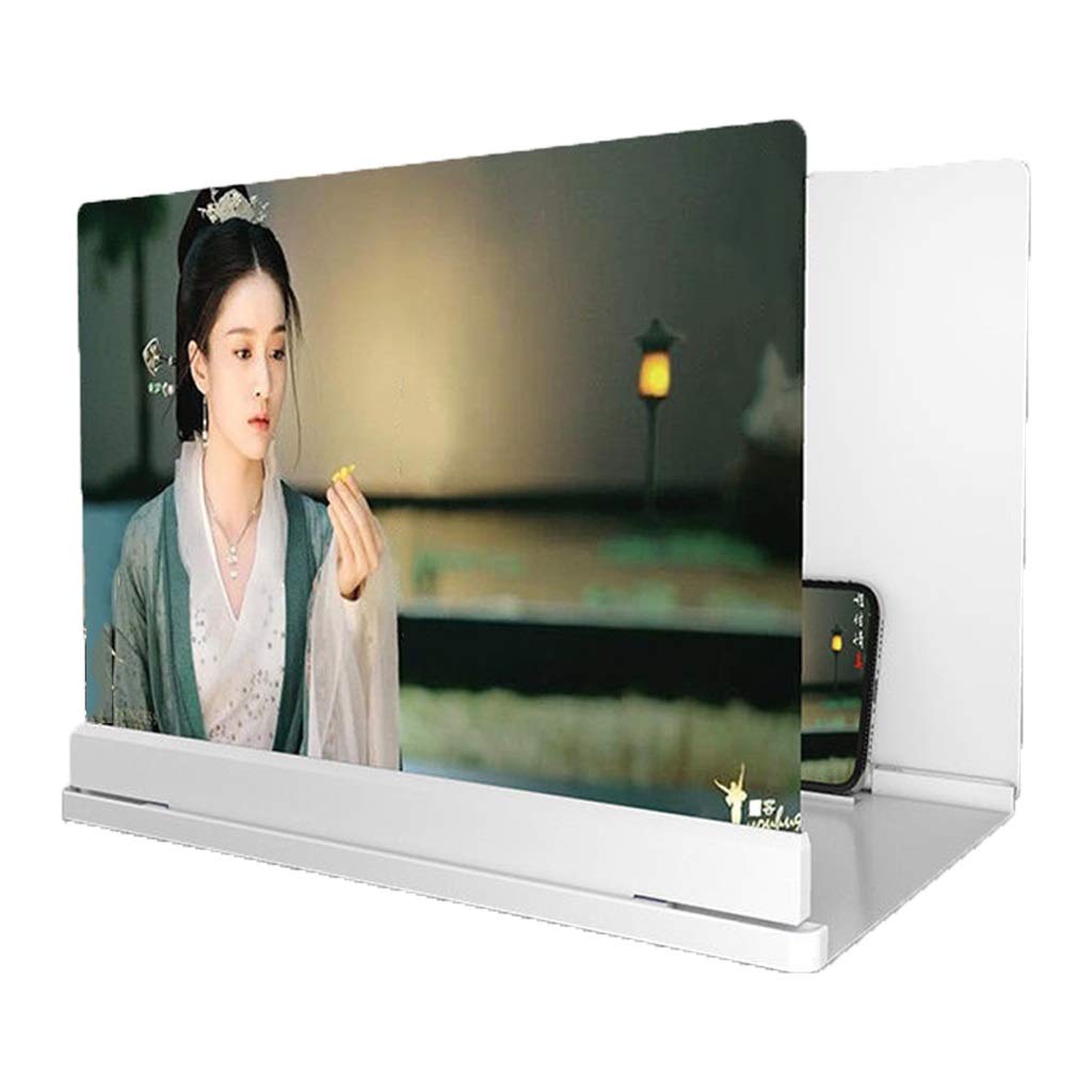 Foldable Phone Screen Amplifier - 20 Inch Portable Smartphone Projector for Movies & Videos | Universal Compatibility with All Phones | Home Theater & Outdoor Entertainment (White)