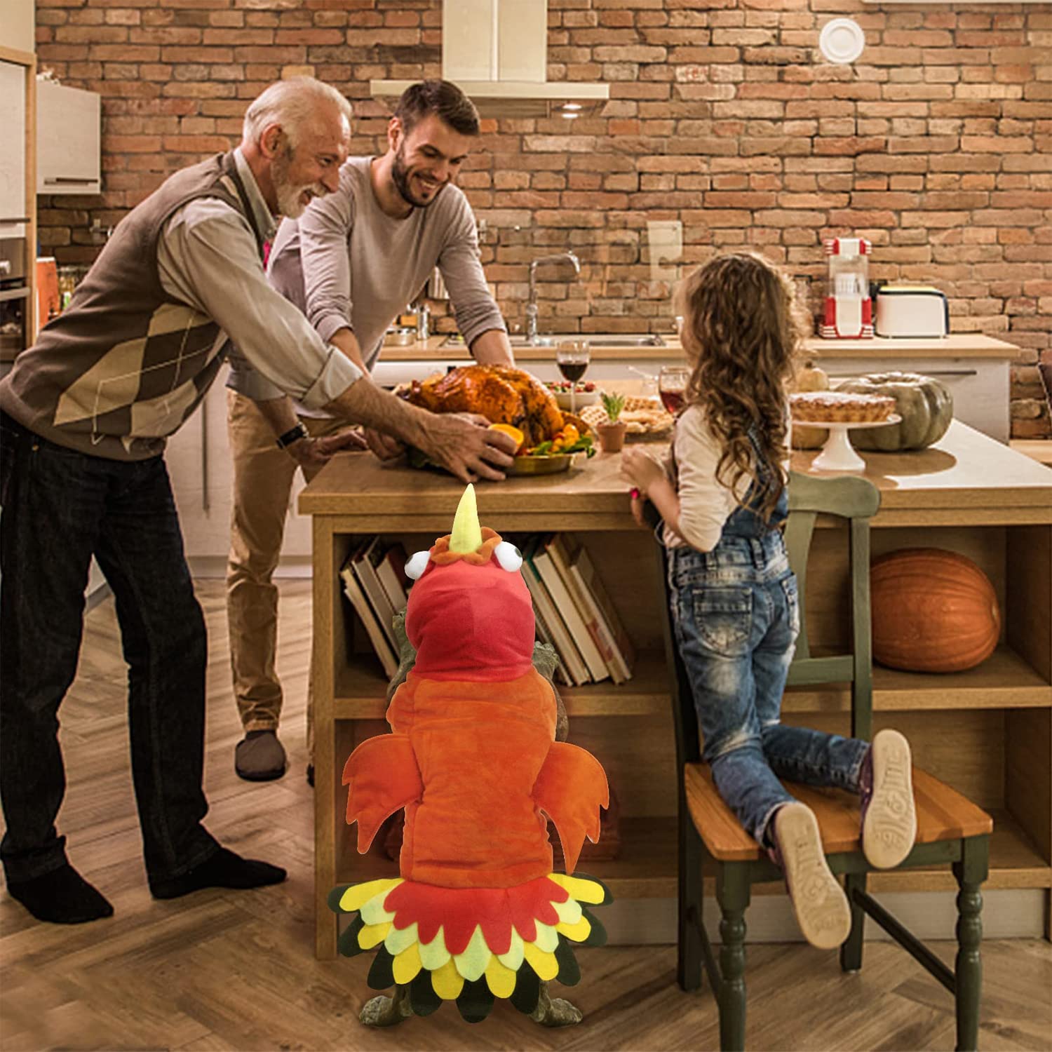 BWOGUE Thanksgiving Turkey Dog Costume - Cute Pet Apparel for Dogs & Cats - Perfect for Thanksgiving, Halloween & Holiday Dress Up Parties