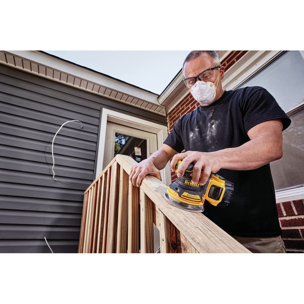 DEWALT 20V MAX Cordless Random Orbital Sander Kit (DCW210P1) - Perfect for Woodworking, Sanding, and DIY Projects