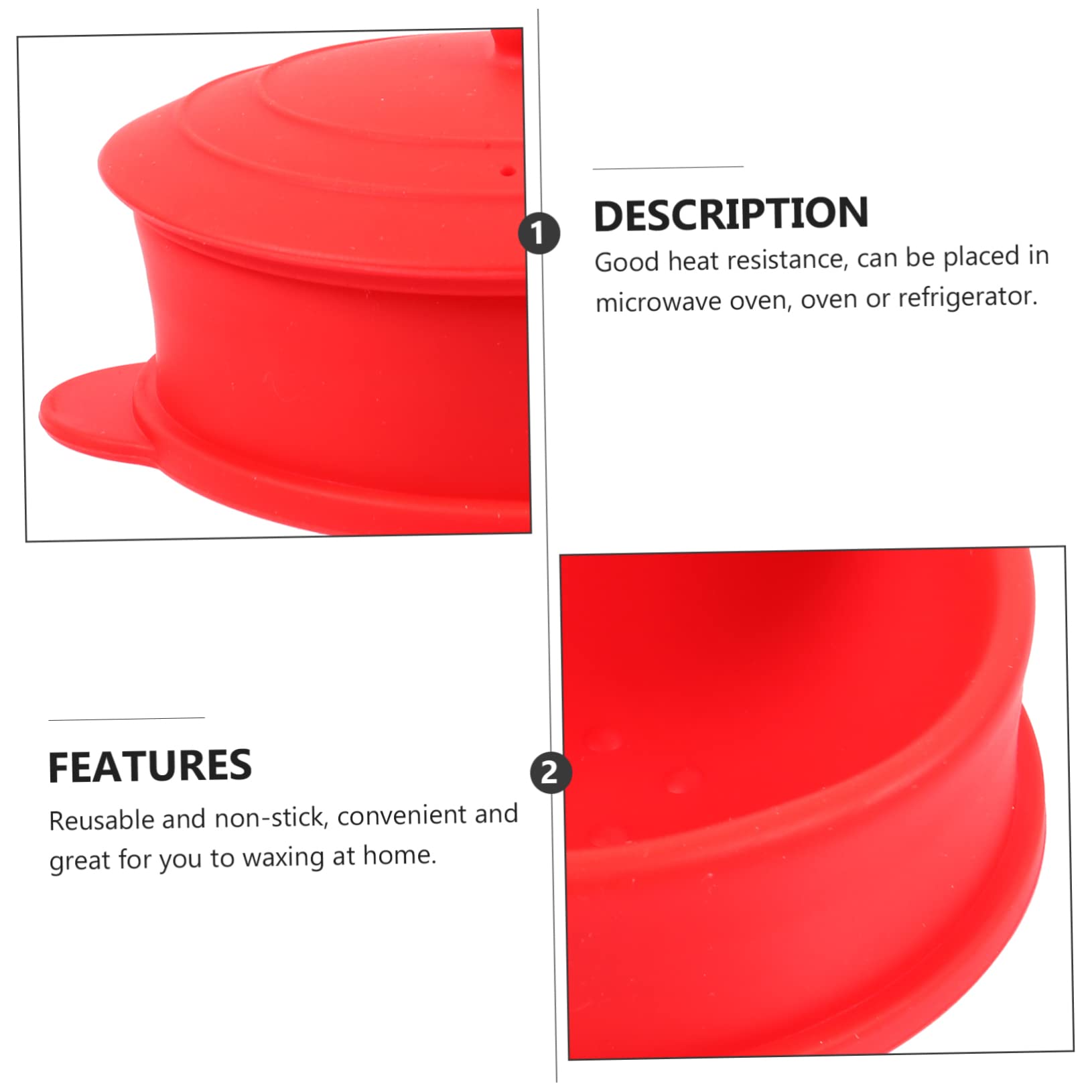 Minkissy 2 Pack Silicone Wax Warmer Replacement Pots - Mini Removable Waxing Bowls for Hair Removal, DIY Waxing, and Beauty Salon Use - Red Wax Warmer Accessories for Home & Professional Waxing