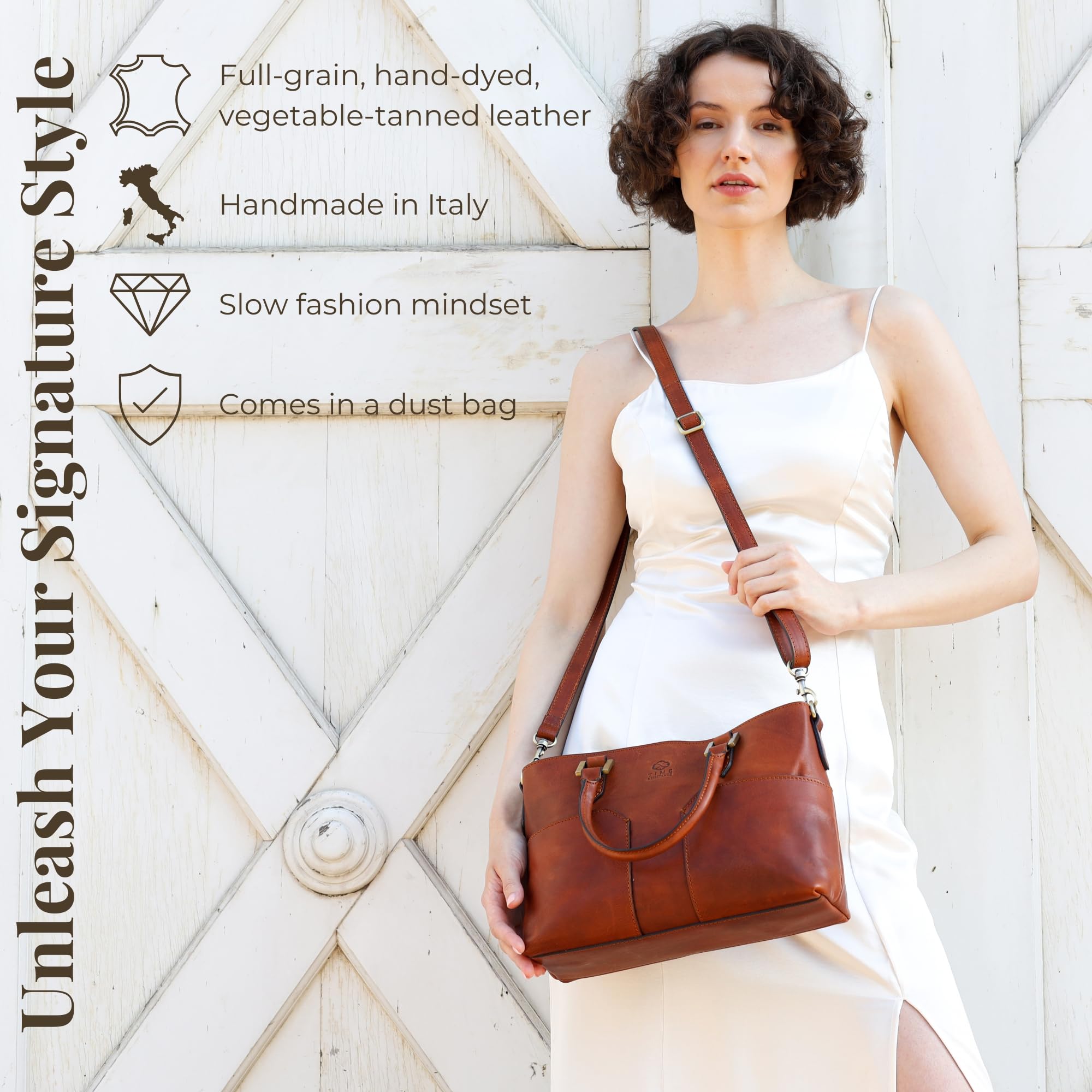 Premium Full-Grain Leather Handbag for Women - Durable Tote & Top Handle Purse - Elegant Work Bag, Travel & Everyday Use - Perfect for Office, Commuting, Shopping & Special Occasions