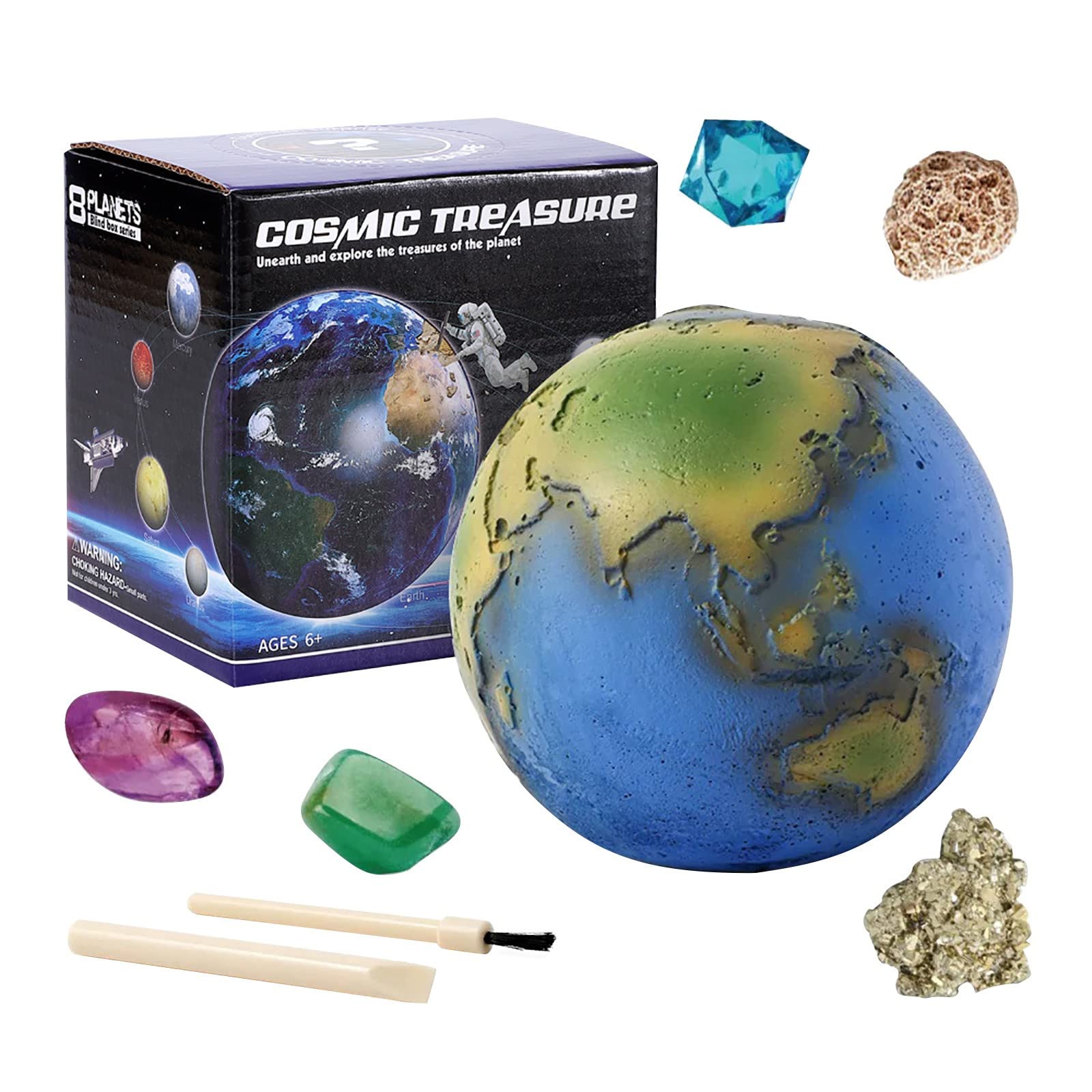 **Planet Mining Kit - STEM Solar System Science Educational Toys for Kids, Gemstone Excavation & Archaeology Exploration with Large Magnetic Balls - Perfect for Classroom Learning & Science Fair Projects**