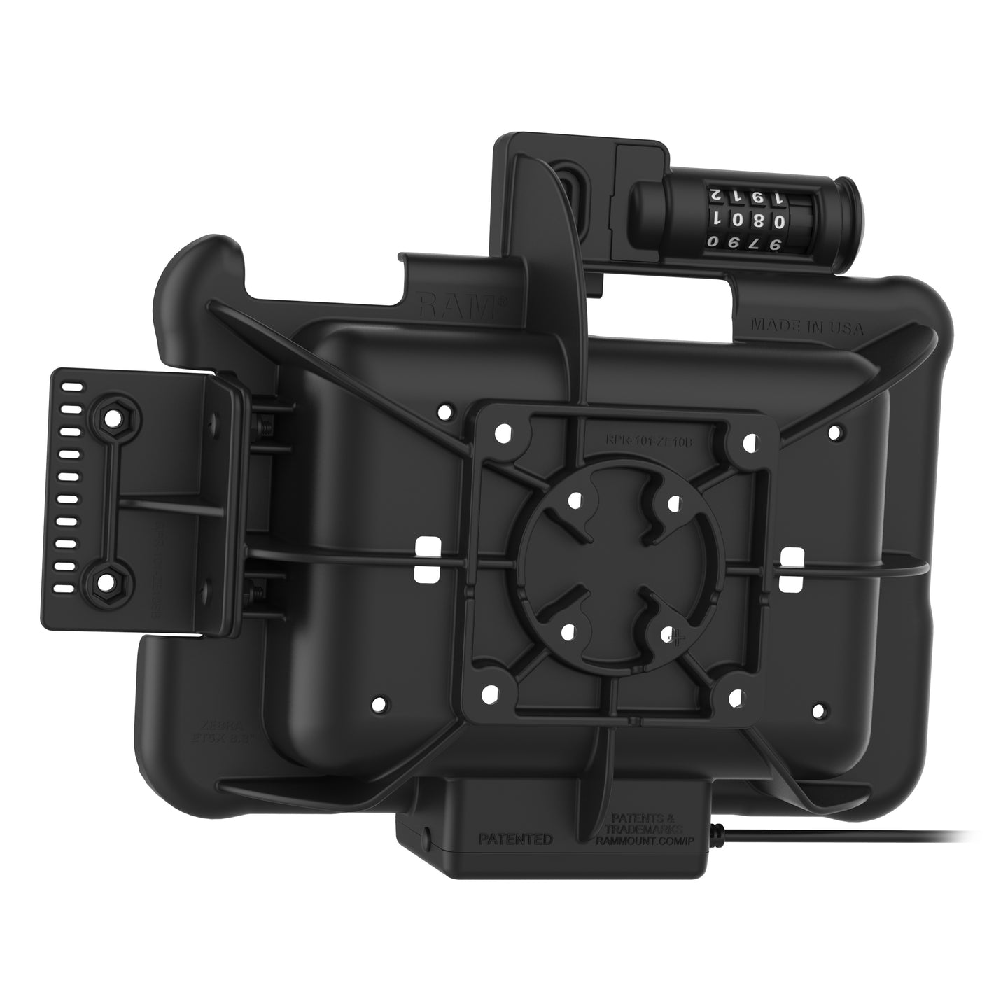 GDS® Secure Combo Locking Powered Dock for Zebra ET5x 8.3 & 8.4 Series (RAM HOL ZE10PCLU) - Ideal for Warehouse, Retail & Logistics Charging Stations