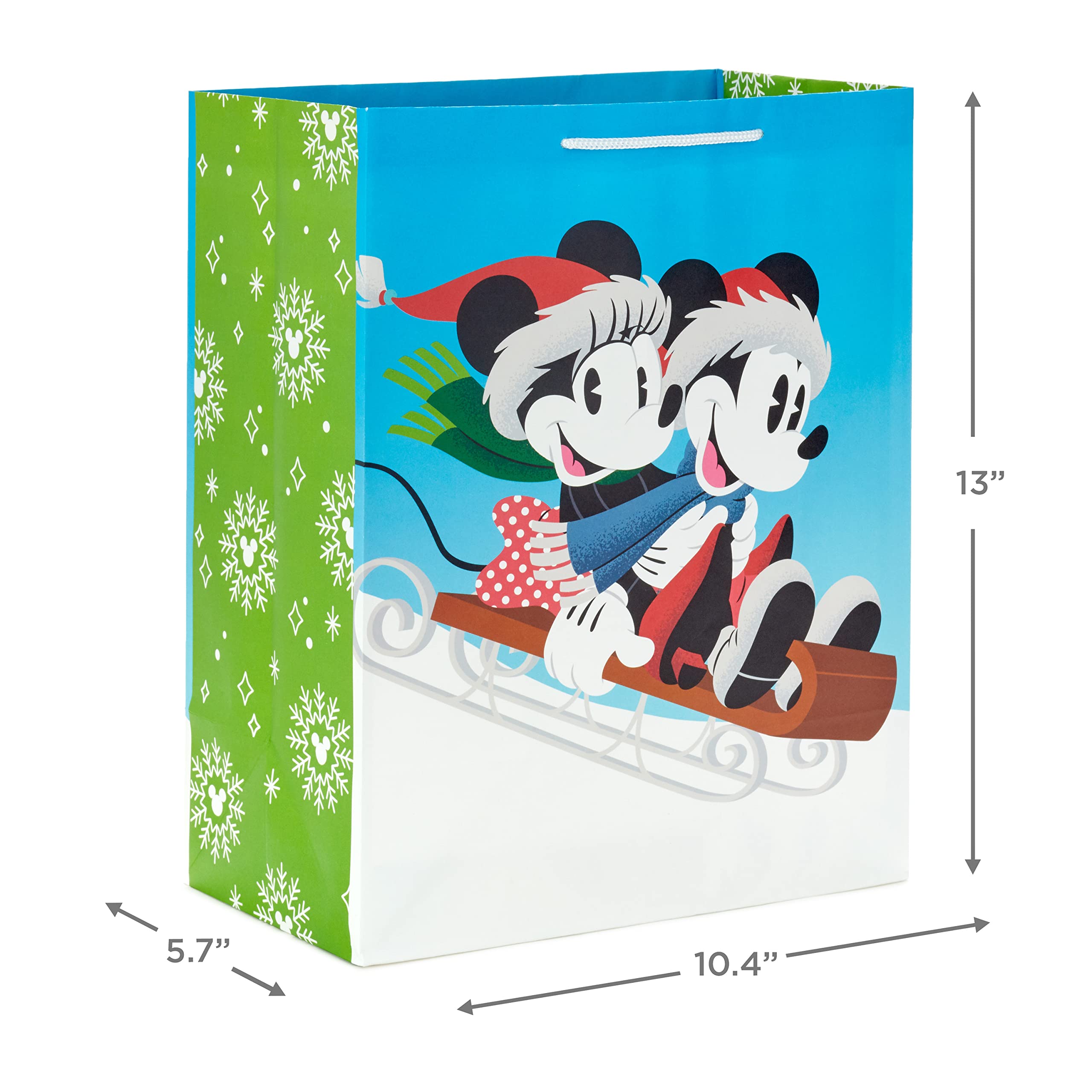 Hallmark Mickey and Minnie Mouse Christmas Gift Bags Set - 4 Pack (2 Medium 9