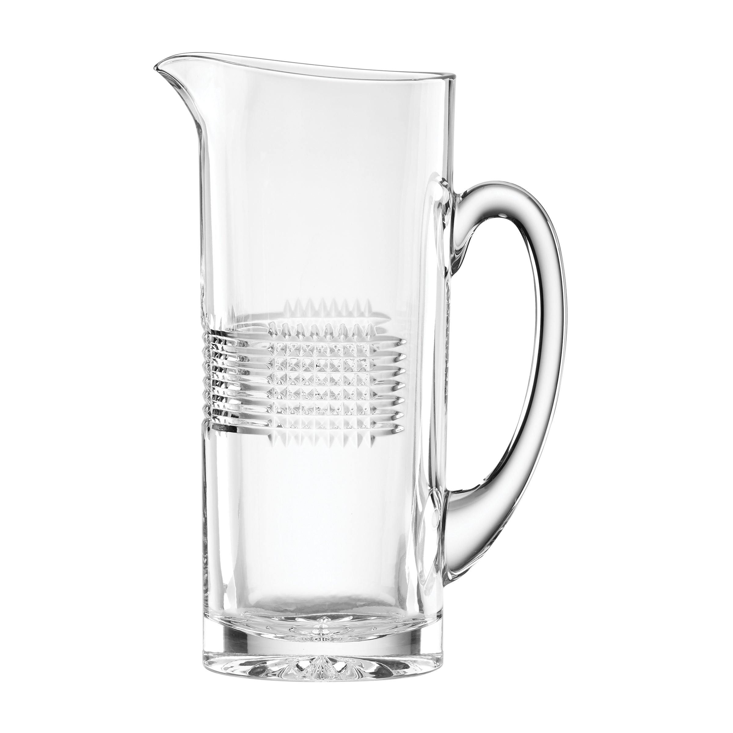Sloane Crystal Pitcher - Elegant Glass Water Pitcher with Handle for Iced Tea, Lemonade & Cocktails - Perfect for Parties, Weddings & Home Decor