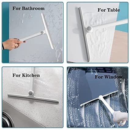 360° Rotatable Window Squeegee Cleaner - JAMB Adjustable Glass Wiper with Ergonomic Handle for Home & Office Cleaning - Perfect for Windows, Mirrors, Shower Doors and Glass Surfaces