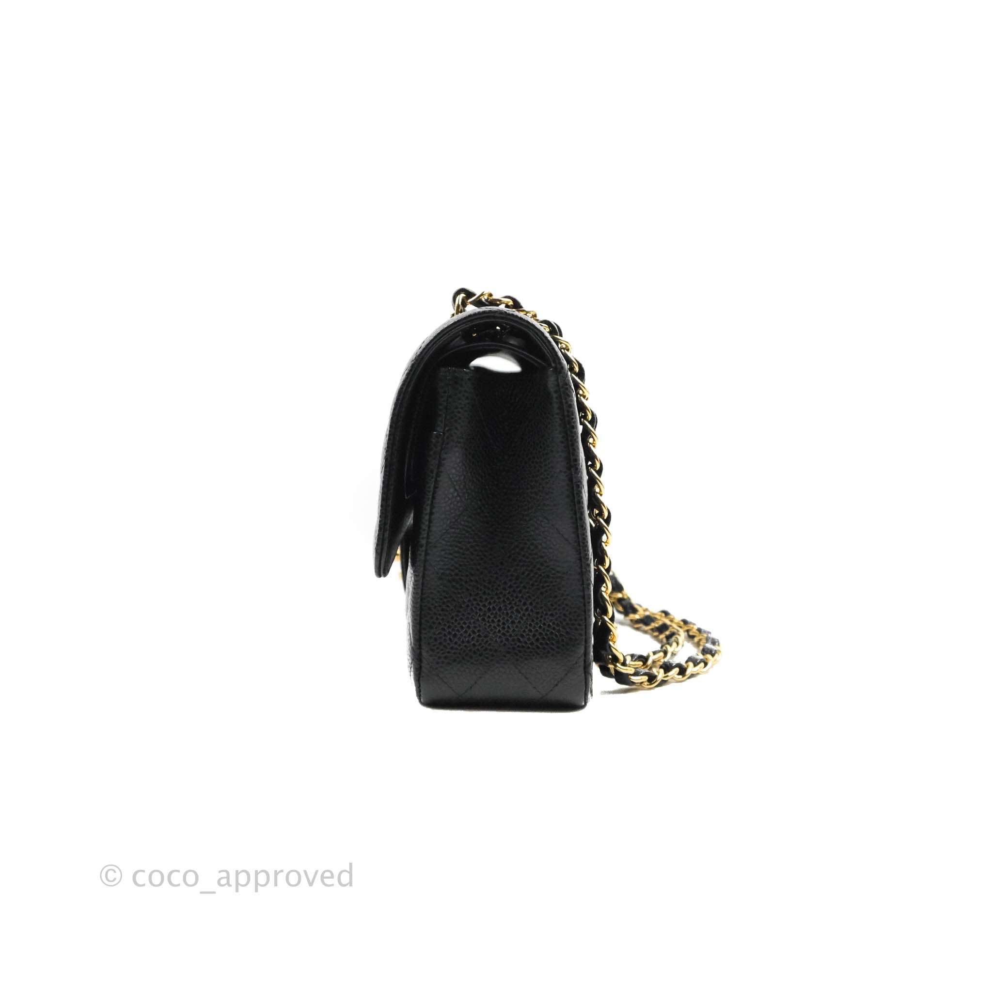 Chanel Classic Medium Double Flap Bag in Black Caviar Leather with Gold Hardware - Luxury Designer Handbag for Women, Perfect for Work, Evening Events & Special Occasions