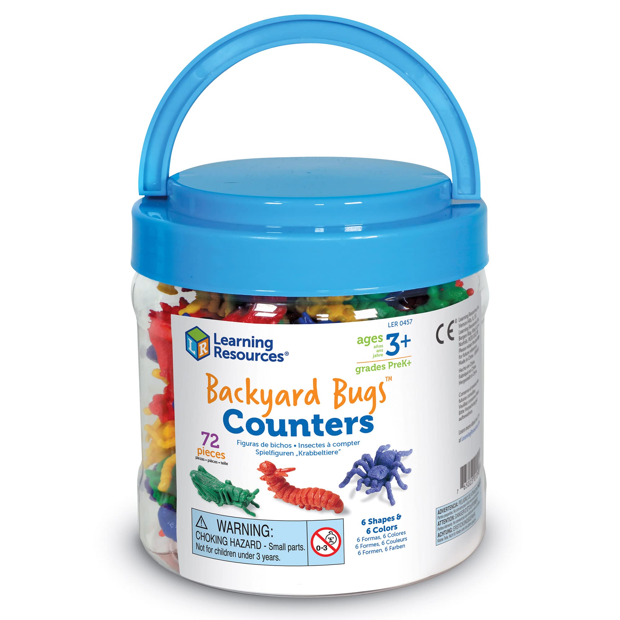 Learning Resources Backyard Bugs Counters - 72 Piece Educational Counting & Sorting Toys for Toddlers & Preschoolers Ages 3+, STEM Math Manipulatives for Classroom & Homeschool Learning - Perfect for Counting Games, Sorting Activities & Early Math Skills Development