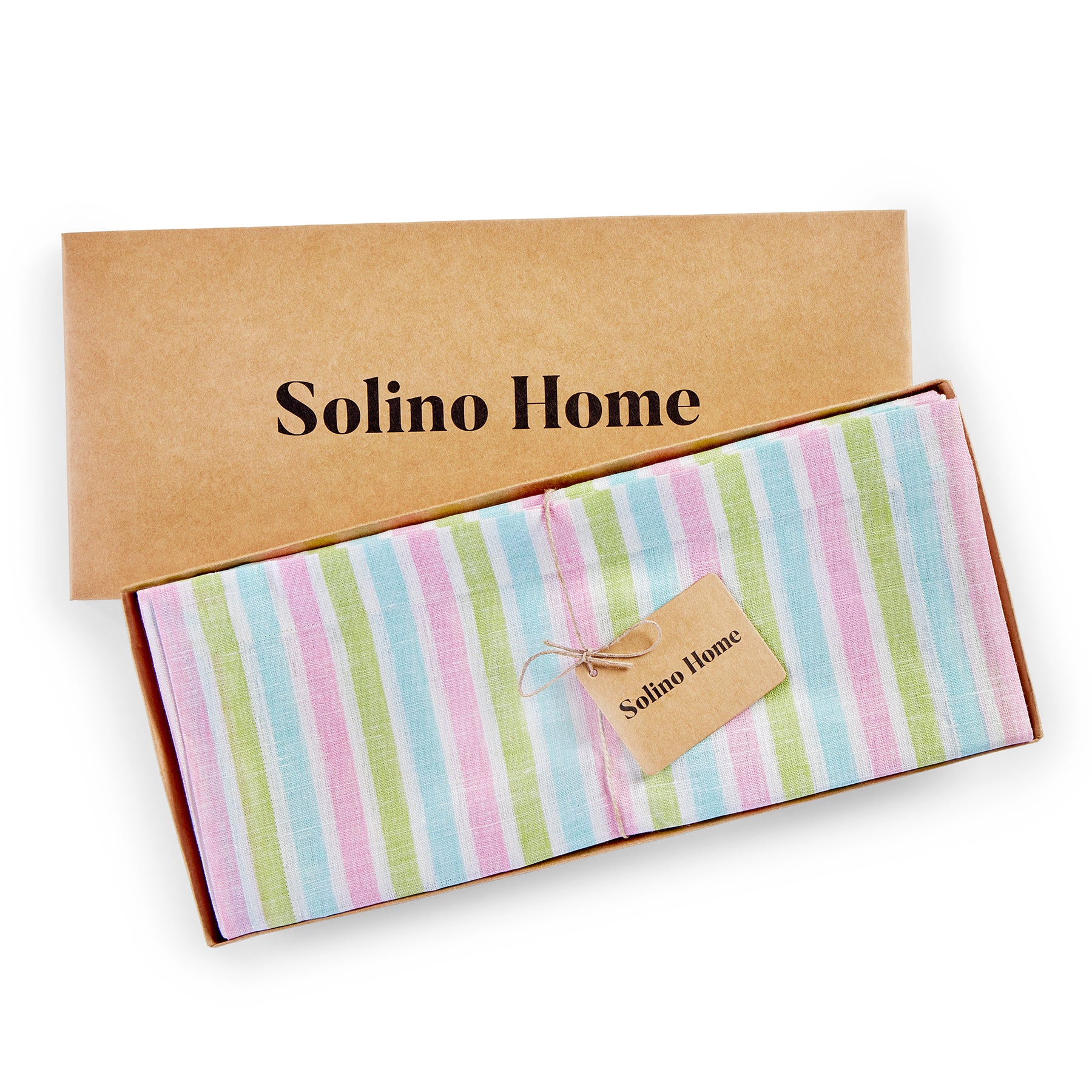 Palm Beach Stripe Cotton Placemats Set of 4 - Waterproof & Washable Table Mats for Dining Room, Kitchen, and Outdoor Entertaining