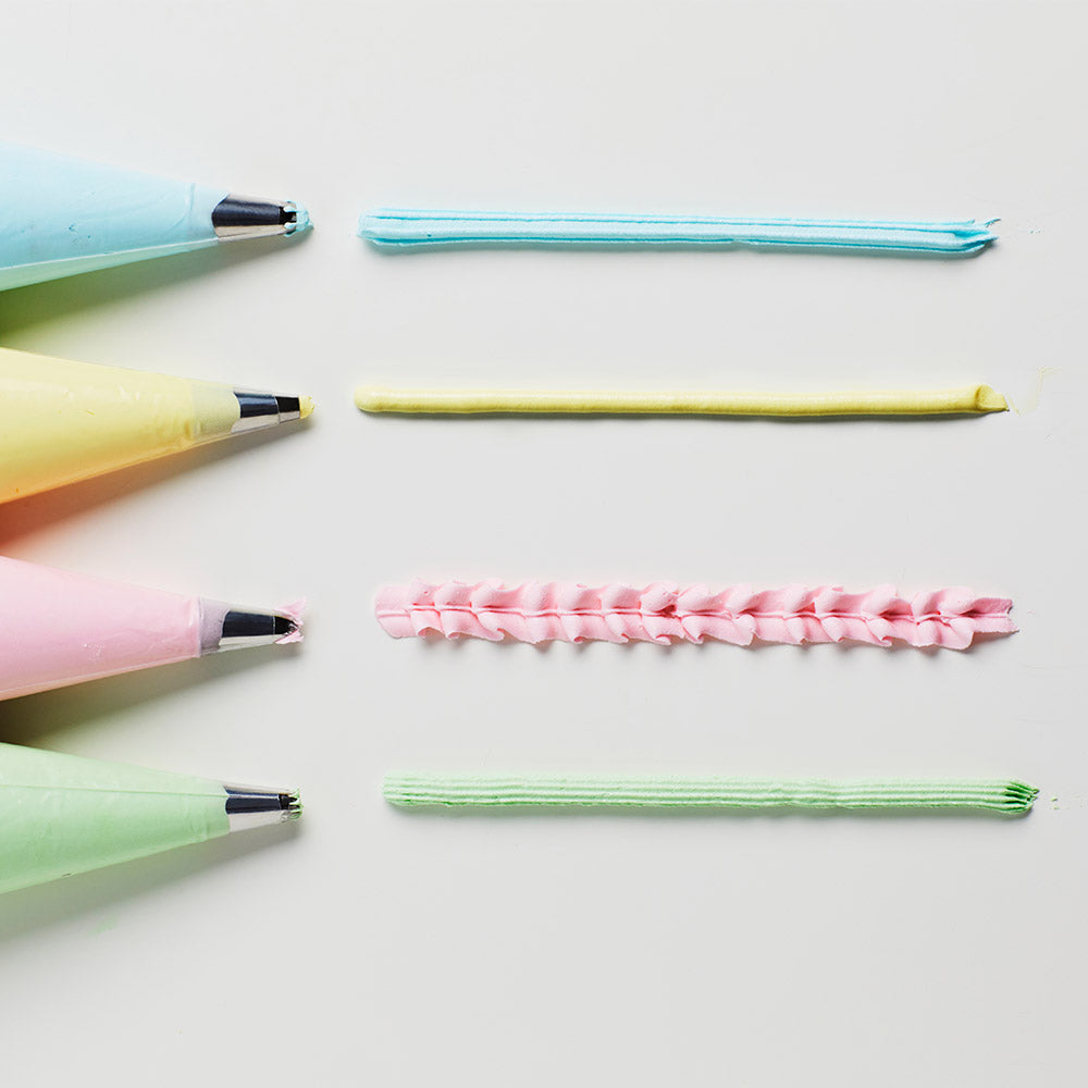 4-Piece Cake Border Decorating Nozzles Set - Professional Piping Tips for Buttercream, Frosting & Icing - Perfect for Birthday Cakes, Cupcakes & Wedding Desserts