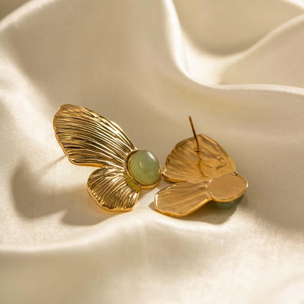 18K Gold Plated Chunky Butterfly Stud Earrings for Women - Fashion Jewelry Gift for Birthday, Anniversary & Valentine's Day | JDE004 | Perfect for Parties, Date Nights & Special Occasions