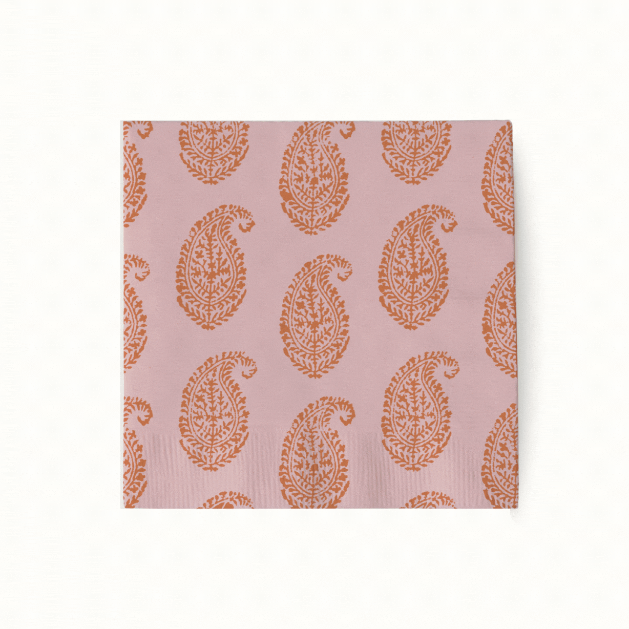 Peter Dunham & Hudson Grace Orange Bukhara and Kashmir Cocktail Napkins - Set of 50 Premium Cotton Linen Napkins for Dinner Parties, Weddings & Home Decor
