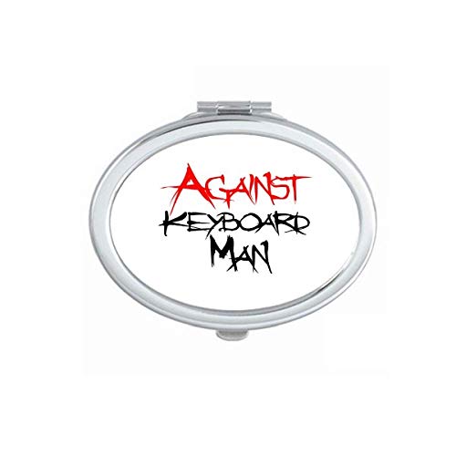 DIYthinker Vintage Art Deco Double-Sided Portable Folding Mirror - Compact Makeup Mirror with Keyboard Man Design, Perfect for Travel, Home Vanity & Gift Giving