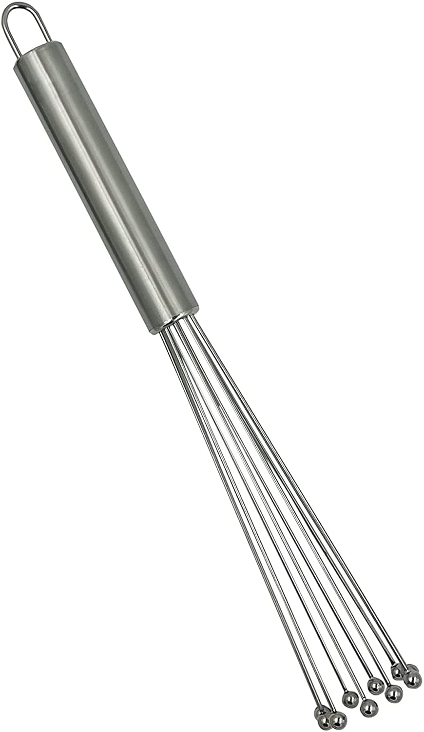 1 Piece Mini Ball Whisk - Durable 304 Stainless Steel Hand Blender for Mixing Sauces, Eggs, Cream - Eco-Friendly Kitchen Tool (12 Inch/30.4cm) - Perfect for Baking, Cooking & Whisking in Small Bowls