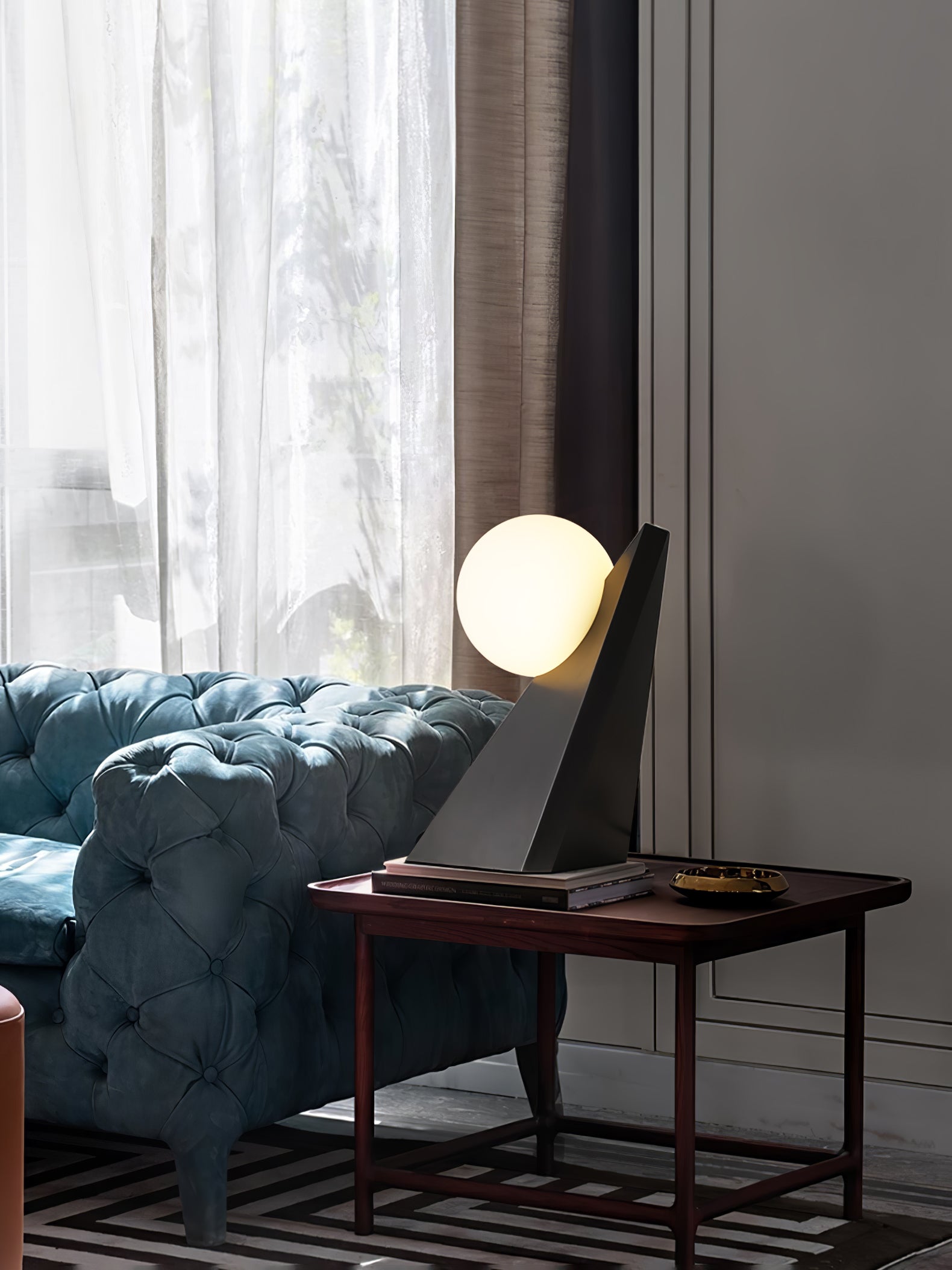 Stylish Noir Roy Table Lamp - Modern LED Nightstand Light for Bedroom, Living Room & Office - Perfect for Reading, Decor & Ambient Lighting