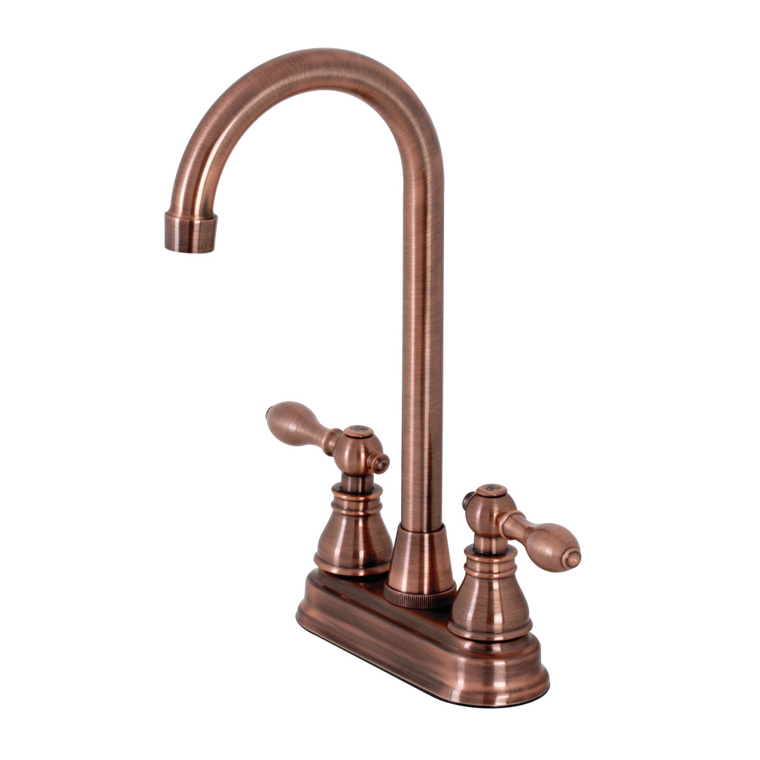 American Classic KB496ACL Two Handle 2 Hole Deck Mount Bar Faucet in Antique Copper - Perfect for Kitchen, Bar, and Outdoor Entertaining Areas