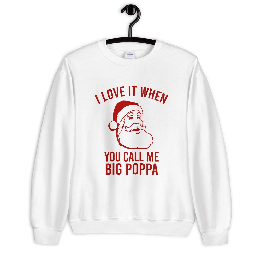 Winnie Rose Apparel Big Poppa Santa Christmas Unisex Sweatshirt - Cozy Holiday Pullover for Men & Women | Perfect for Christmas Parties, Family Gatherings & Winter Outfits