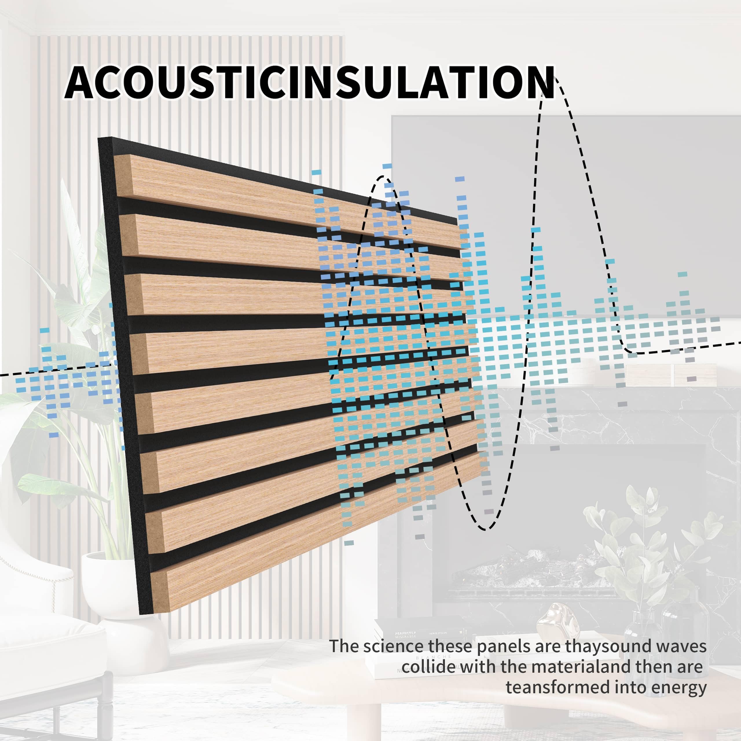 2 Pack Oak Wood Slat Wall Panels - 8 x 1 ft Acoustic Decorative Panels for Walls & Ceilings | Soundproof Interior Décor with Felt Back Board | Perfect for Home Theater, Office, and Studio Design