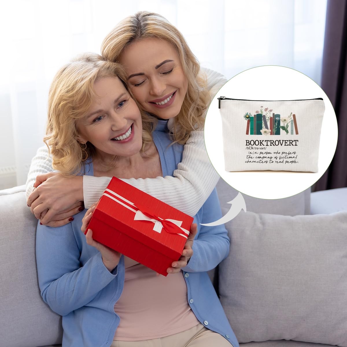 Book Themed Gifts - Book Lover Accessories Makeup Bag & Cosmetic Pouch with Zipper - Perfect for Book Club, Librarians & Readers - Great for Christmas, Thanksgiving & Birthday Presents - Ideal for Bookish Women, Best Friends & Daughters - Use as Travel Toiletry Bag or Daily Makeup Organizer
