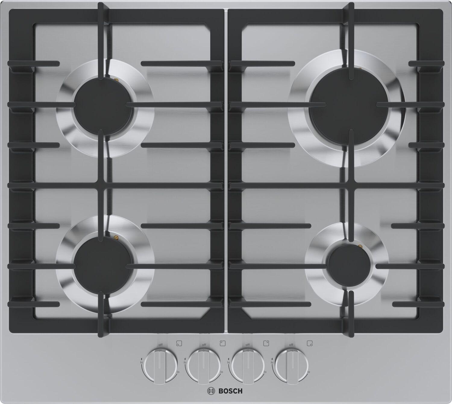 Bosch NGM5458UC 500 Series 24-Inch Stainless Steel Gas Cooktop - Professional 5 Burner Stove for Modern Kitchen Cooking, Grilling & Entertaining