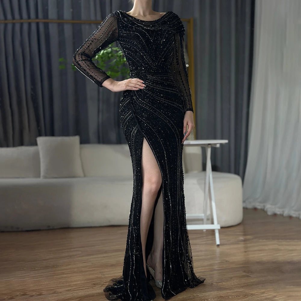 Elegant Silver Mermaid Evening Dress with Detachable Cape - Dubai Inspired Wedding Gown LA70752 for Bridal Party, Prom & Formal Events