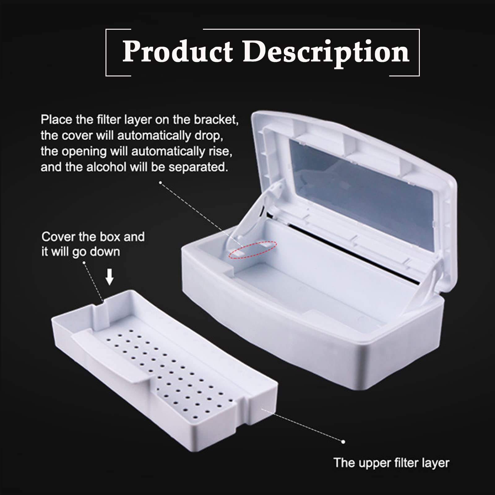 Professional Nail Art Tool Sterilizer Tray - Plastic UV Sterilizing Storage Box Organizer for Salon, Spa & Manicure Equipment - Sanitizes Nail Tools, Tweezers & Cutters (White) - Perfect for Nail Salons, Home Manicures & Beauty Professionals