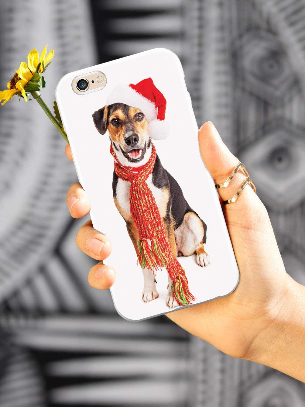 **Inspired Cases - iPhone 8 Case Compatible - 3D Textured Protective Cover for Apple iPhone 8 - Merry Beagle Christmas Design - Perfect for Holiday Gifts & Everyday Use**