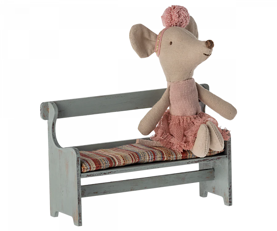 Maileg Bench Mouse - Adorable Miniature Mouse Doll for Kids & Collectors | Perfect for Pretend Play, Room Decor, and Gift Giving