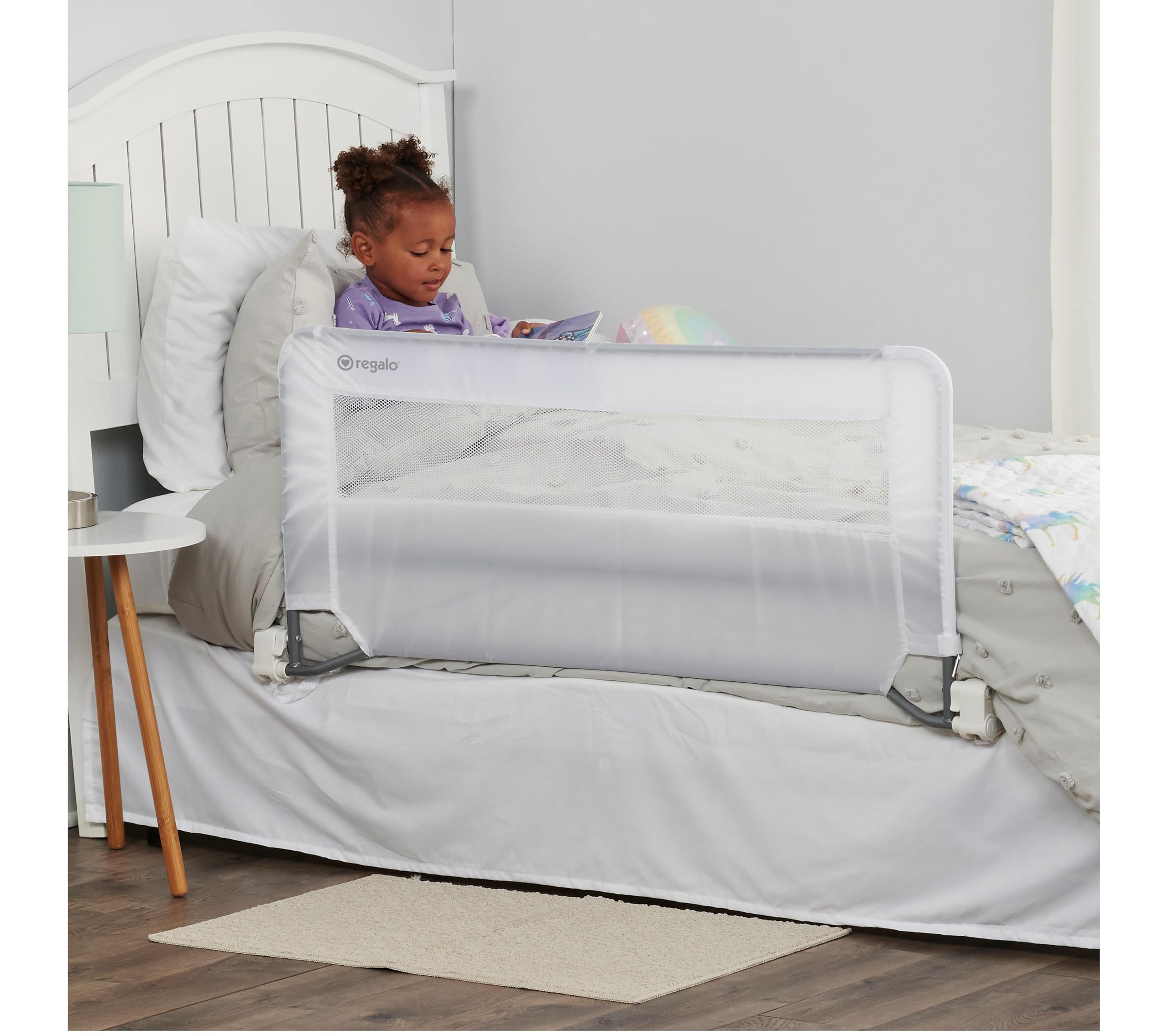 Regalo Swing Down Bed Rail Guard with Reinforced Anchor Safety System - Toddler Safety Bed Rail for Kids & Adults - Perfect for Home, Travel, and Hospital Use