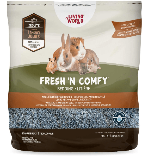 Living World Fresh 'N Comfy Small Animal Bedding - Soft & Absorbent Blue Pet Cage Liner for Hamsters, Rabbits & Guinea Pigs | Perfect for Cages, Hutches & Play Areas