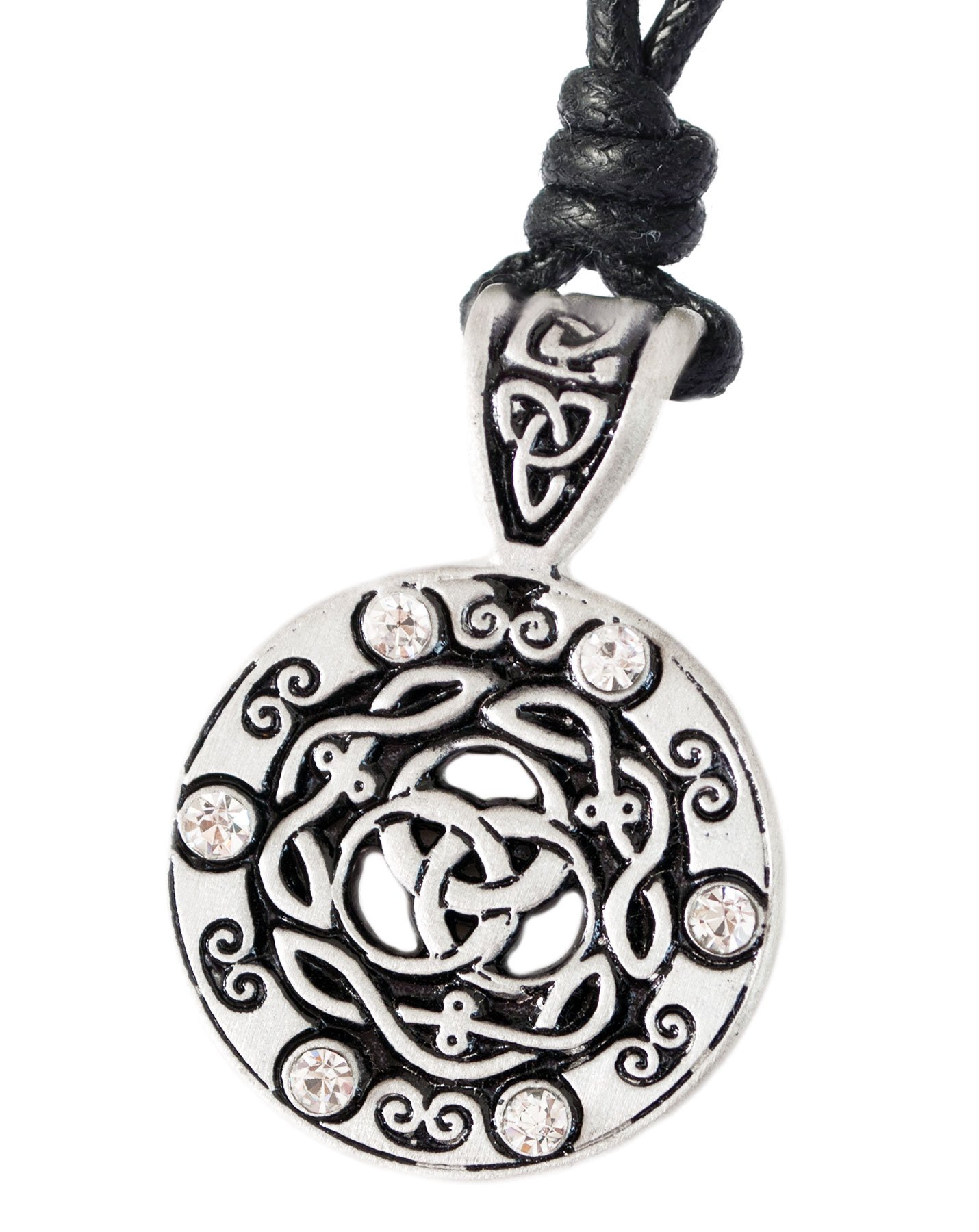 Celtic Trilogy Silver Pewter Charm Necklace - Elegant Jewelry for Women