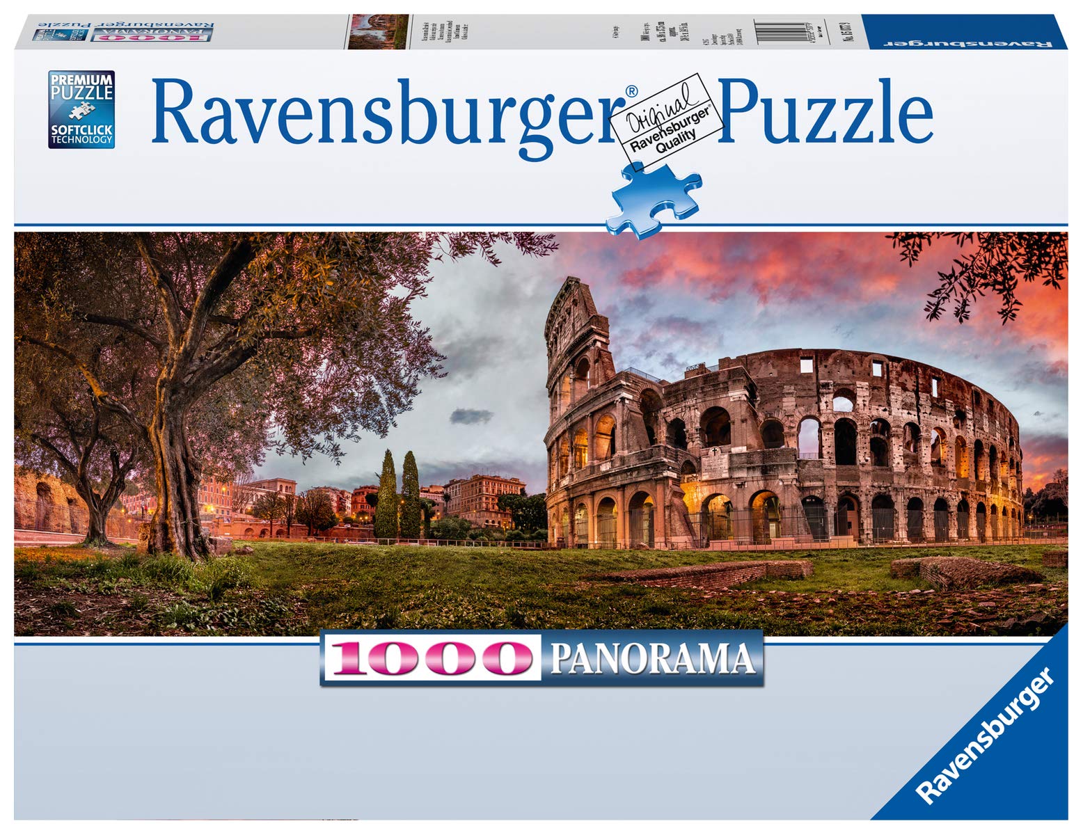 Ravensburger 1000-Piece Panoramic Puzzle - Colosseum Rome Landscape for Adults, 70x50 cm, Puzzle Glue for Framing - Perfect for Home Decor, Gifts & Relaxation