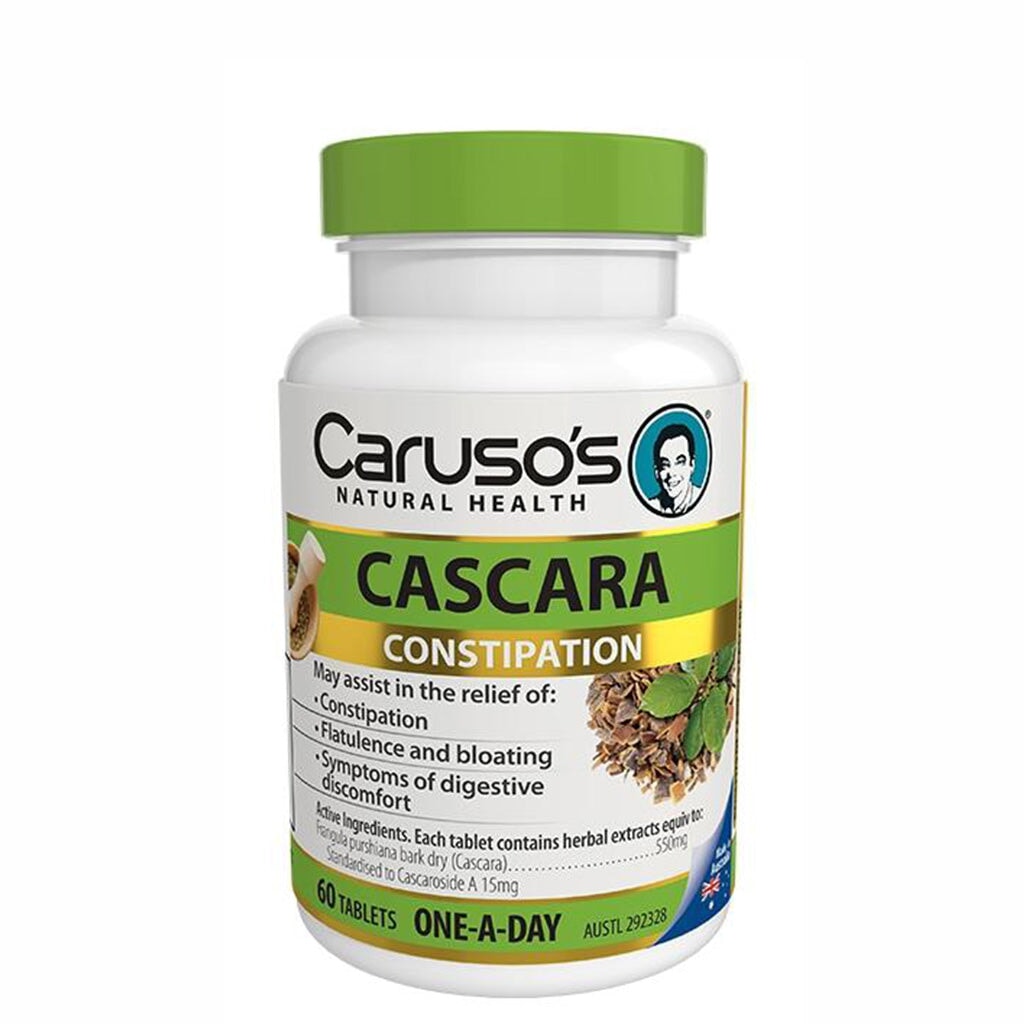 Caruso's Cascara One A Day - Natural Herbal Supplement for Digestive Health & Daily Wellness | Supports Gut Health & Regularity for Active Lifestyles