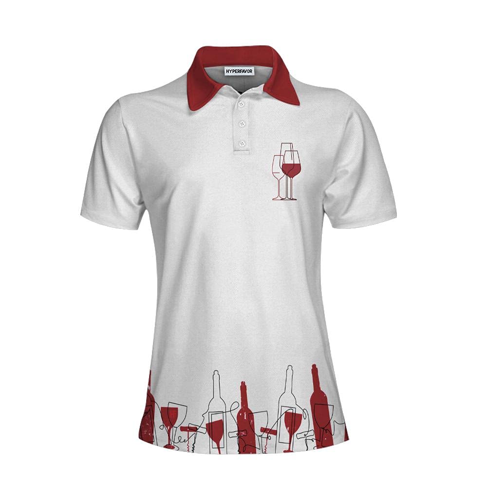 HYPERFAVOR Women's Short Sleeve Golf Polo Shirt - Stylish Wine-Themed Performance Top for Female Golfers - Perfect for Golf Courses, Country Clubs & Casual Summer Outings
